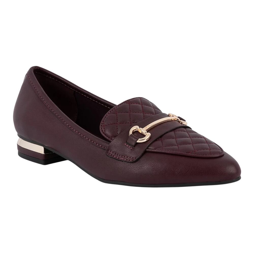 Jones New York Women's Quadia Pointed Toe Quilted Loafers Burgundy Size 8 M
